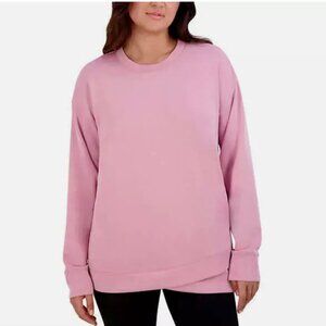 Sage Collective Womens Crewneck Long Sleeve Pullover Top Pink Medium